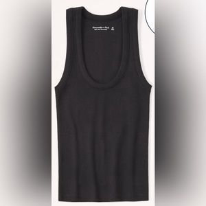 Abercrombie black ribbed scoop neck tank top